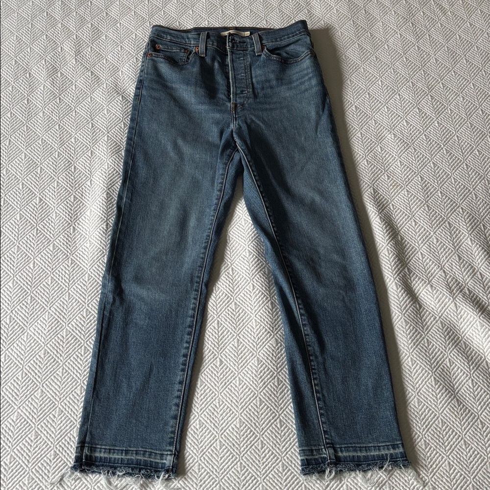 High Rise Blue Jeans